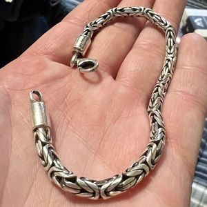 Men’s Sterling Silver & Leather Bracelet